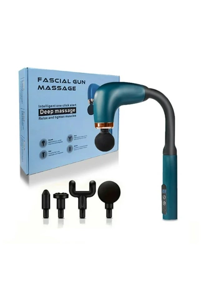 مسدس مساج لتدليك عميق للعضلات، جهاز لاسلكي لتخفيف الألم واسترخاء العضلات مع 9 أوضاع و9 مستويات سرعة قابلة للتعديل، تشغيل بنقرة واحدة، شحن Type C، 4 رؤوس تدليك قابلة للتبديل للظهر والرقبة والكتفين والساقين واستشفاء كامل الجسم - Image 5